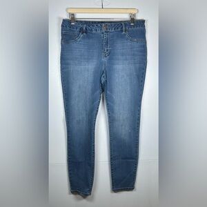 d. jeans Blue Skinny Leg Jeans with Stretch Stitched Pockets Size 14